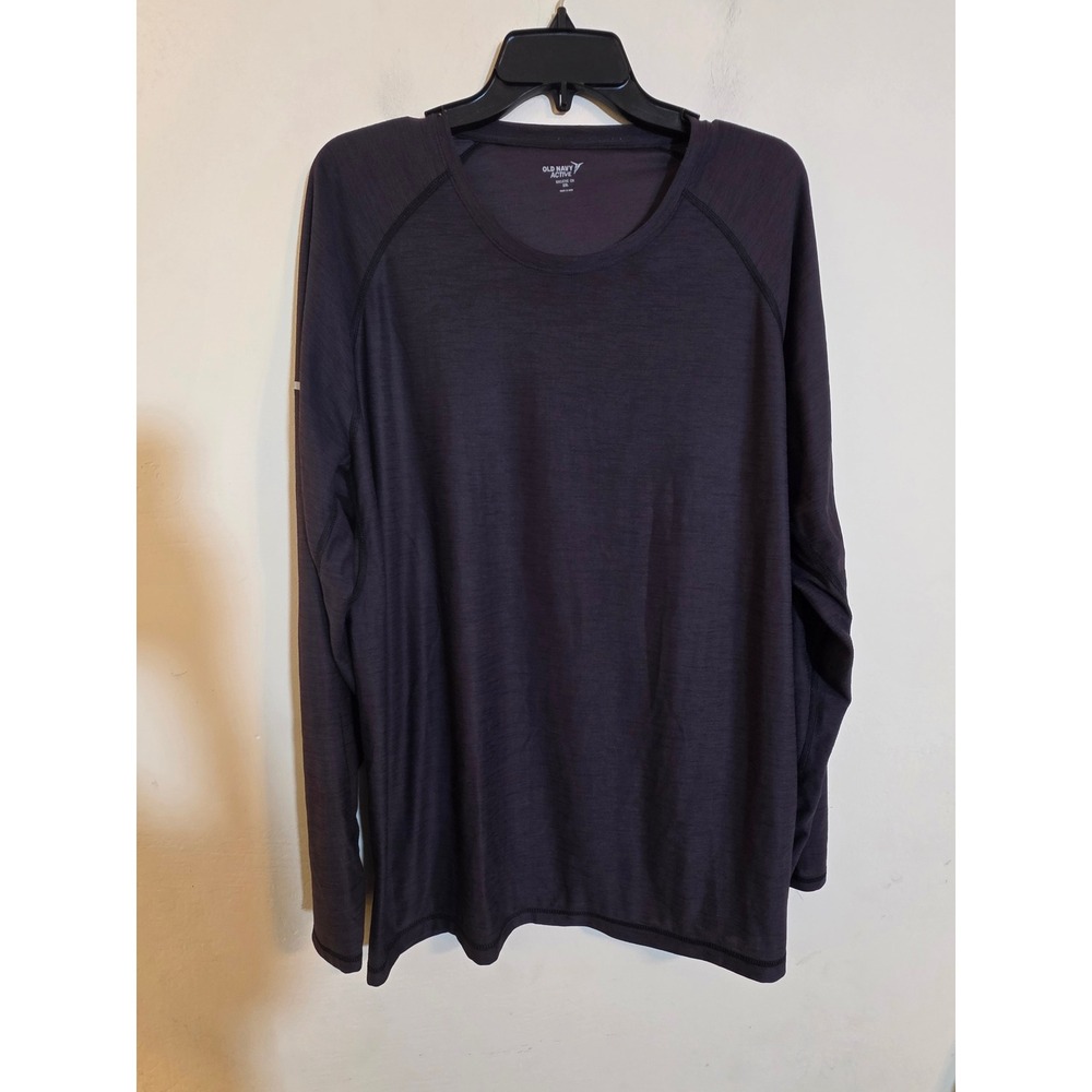 Old Navy Active Breathe On Mens XXL Long Sleeve Shirt Gray Heather Performance
